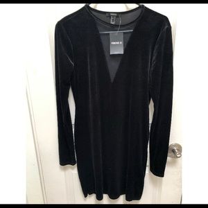 Forever 21 Black Velvet & Mesh Dress